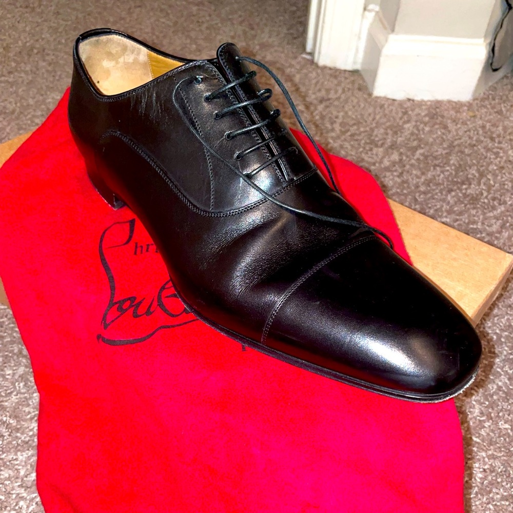 Christian Louboutin Greggo Flat Calf Patine - Men Size 45 (US 11.5)